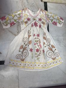 White Embroidered Ethnic Gown