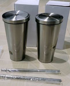 Pack 2 Quality Steel Straw Water Bottle