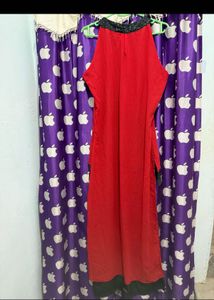 Stunning Red &amp; Black Gown Embellished Necklin