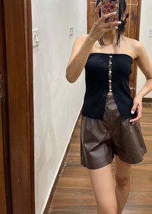 BLACK PEARL BUTTONED TUBE TOP
