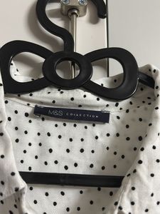White Polka Dot Long Sleeve Shirt