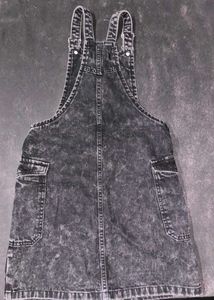 Acid Wash Denim Pinafore Dress