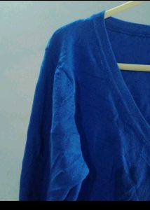 Royal Blue Button-Up Cardigan