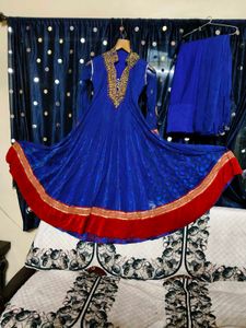 Elegant Blue Anarkali Suit