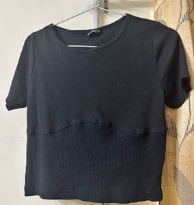 Ribbed Cropped T-shirt