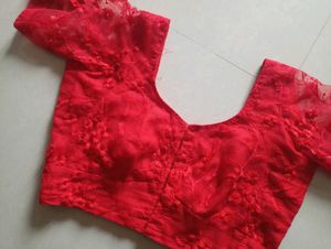 Elegant Red Embroidered Blouse
