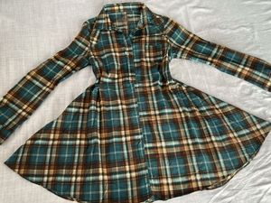 Flannel Plaid Fit and Flare Dress