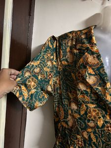 Boho Floral Print Button-Down Blouse