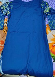 Beautiful Blue Printed  long Kurta