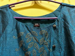 Neeru’s Blue Embellished Flared Kurta