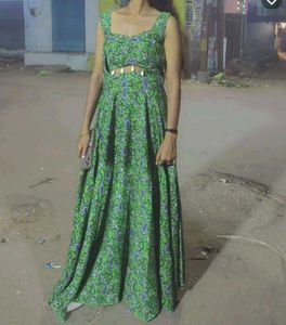 Green Printed Maxi Dress