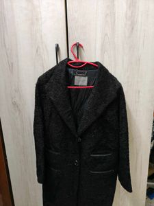 Elegant Black Boucle Coat
