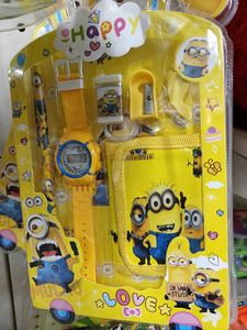 Minions Themed Watch & Stationery Set