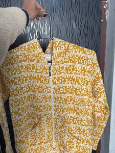 Patterned Zip-Up Hoodie