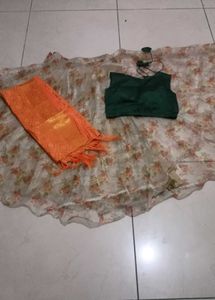 Floral Print Lehenga Choli Set