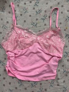 Pink Lace Cami Top