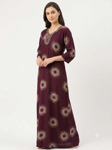 Elegant Maroon Printed nighty