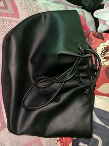 Chic Black Faux Leather Hobo Bag