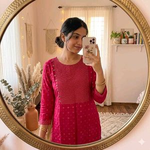 Pink Printed Kurta