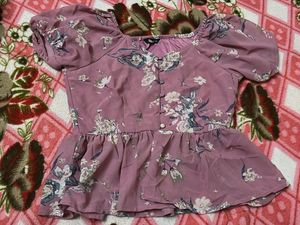 Floral Print Peplum Top