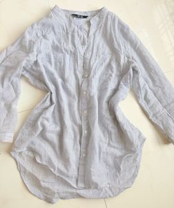 Striped Casual Button-Up Tunic Top