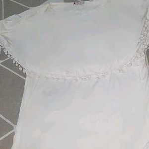 Elegant White Tunic with Lace Details
