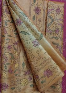 Elegant Embroidered Kantha Saree