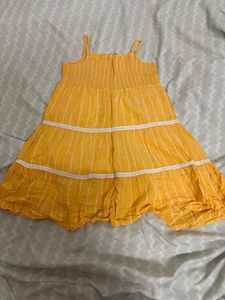 Girls' Yellow Tiered Dress