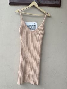 Ribbed Knit Spaghetti Strap Dress