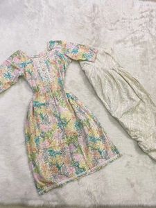 Pastel Floral &amp; Botanical Printed Kurti &amp; salwar