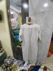 Striped Linen Kurta Dress