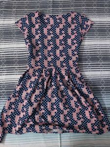 Retro Geometric Print A-Line Dress