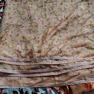 Retro Floral Chiffon Fabric