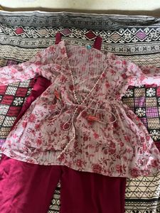 Floral Print Kurta Set with Palazzo