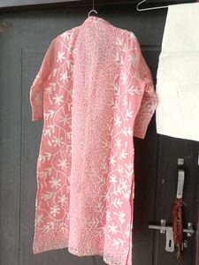 Pink Chikankari Kurta Set