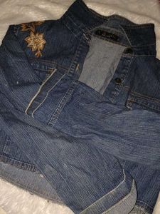 Embroidered Denim Jacket ( XL- size)