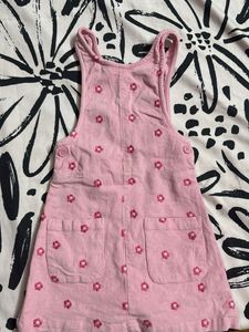 Cute Pink Floral Pinafore Dress