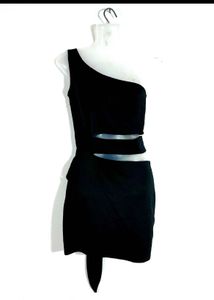 DATE PERFECT Black Chic One-Shoulder Mini Dress