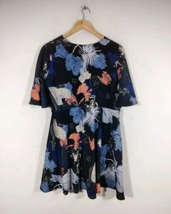 Gerua Black Printed Western Dress (Women)