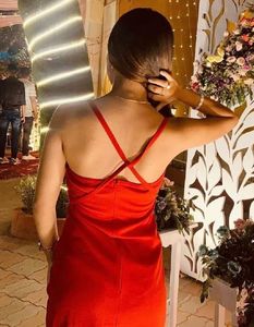 Elegant Red Halter Neck Dress