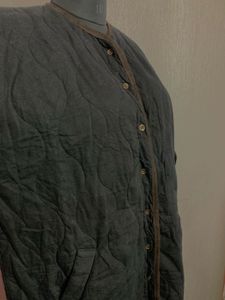 Long Black Quilted Coat lenth 38