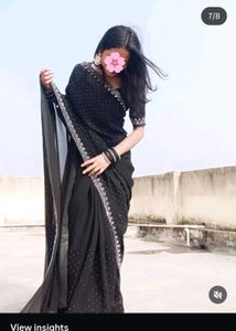 Elegant Black Saree + blouse