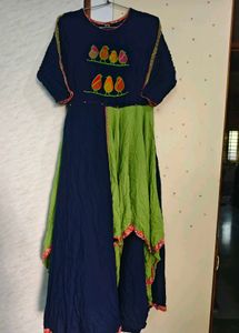 Unique Navy Green Kurta 💙💚