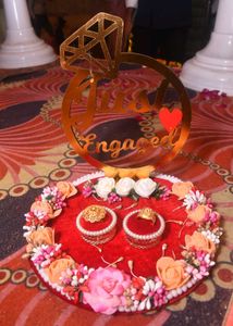 Engagement Ring Tray with "Just Engaged" Topper
