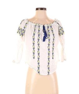 Embroidered Peasant Top