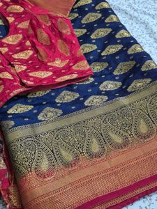 Banarasi Silk Saree with Blouse 😍