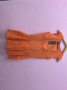 orange corset dress