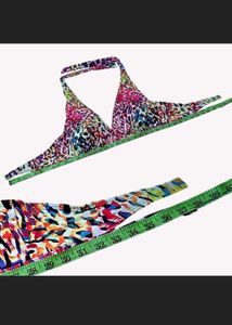 Vibrant Animal Print Halter Bikini Top