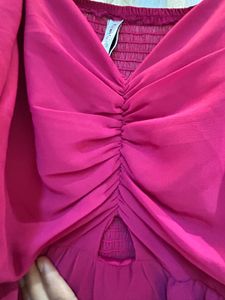 Chic Pink Dress with Ruffle Detail