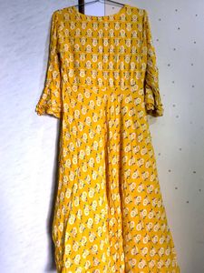 Yellow Anarkali Kurti 💛